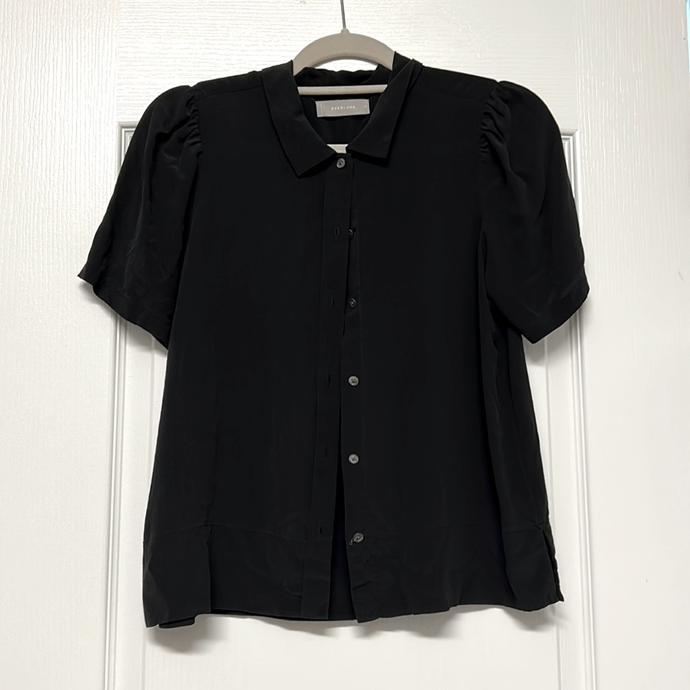 Everlane 100% Silk Puff Sleeve button down